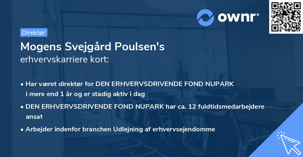 Mogens Svejgård Poulsen's erhvervskarriere kort
