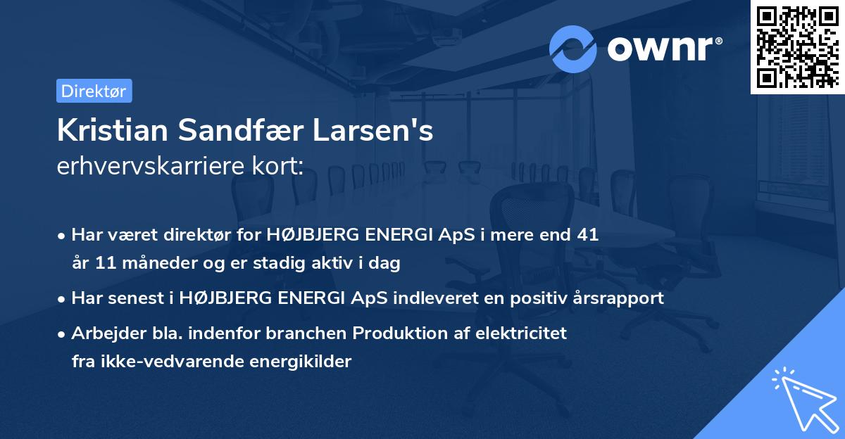 Kristian Sandfær Larsen's erhvervskarriere kort