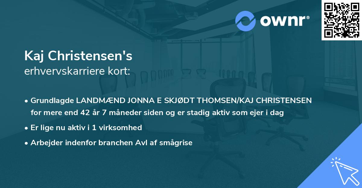 Kaj Christensen's erhvervskarriere kort