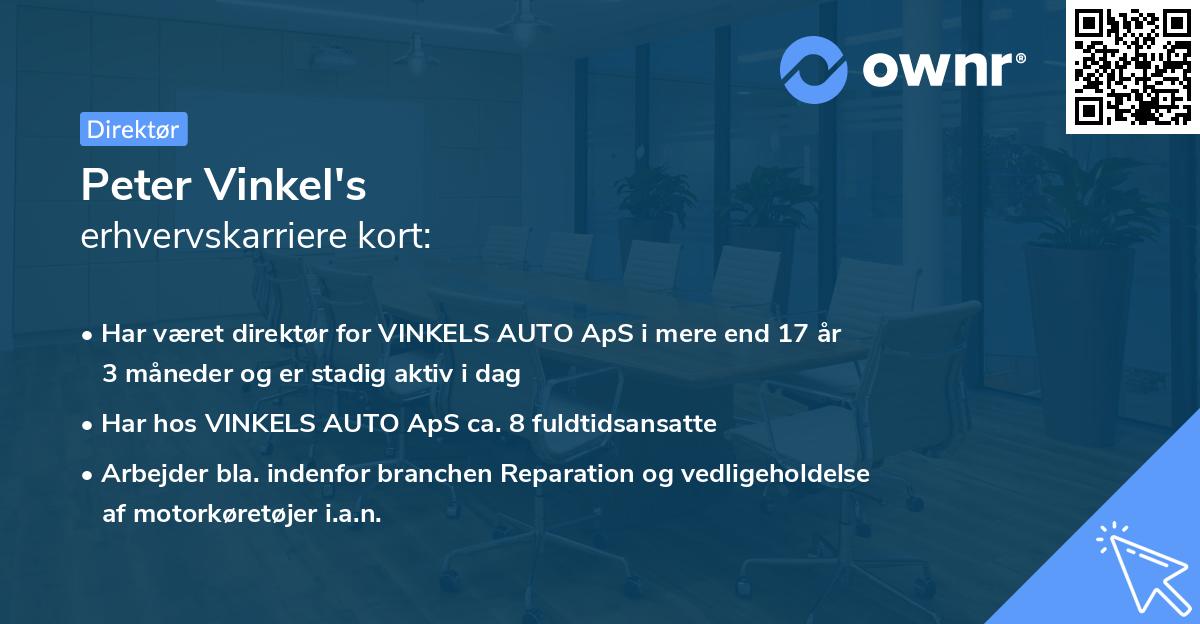 Peter Vinkel's erhvervskarriere kort