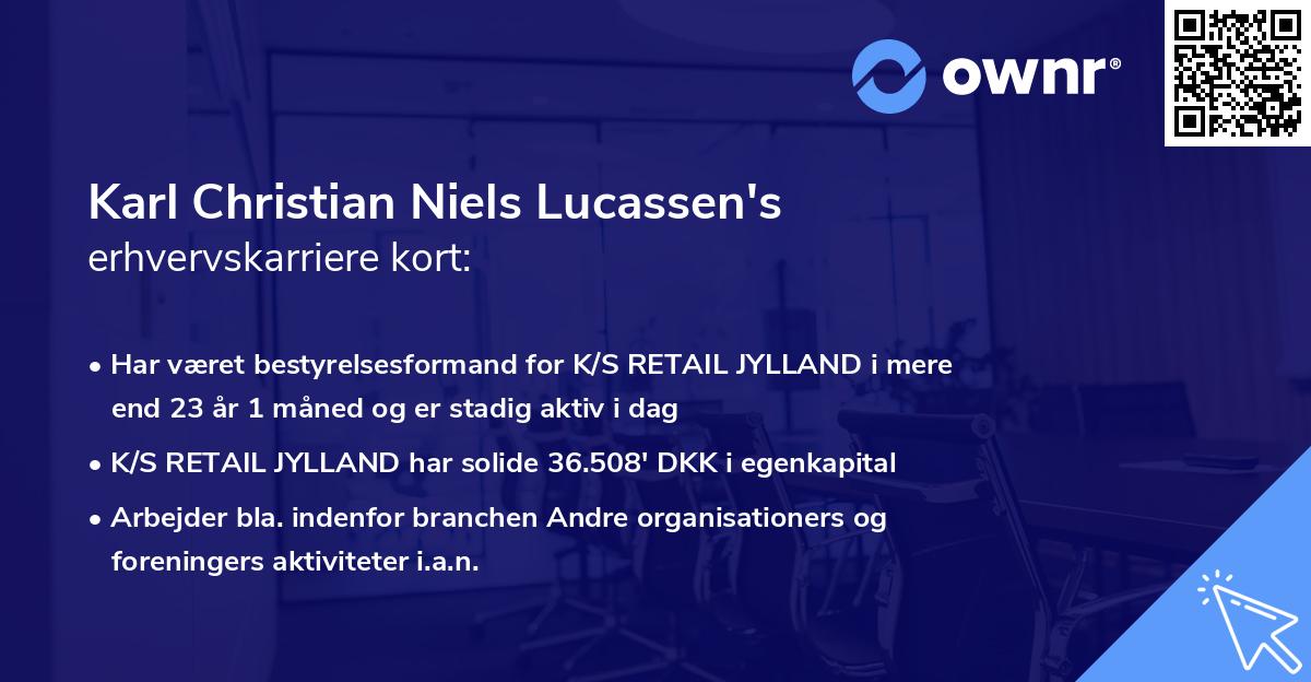 Karl Christian Niels Lucassen's erhvervskarriere kort