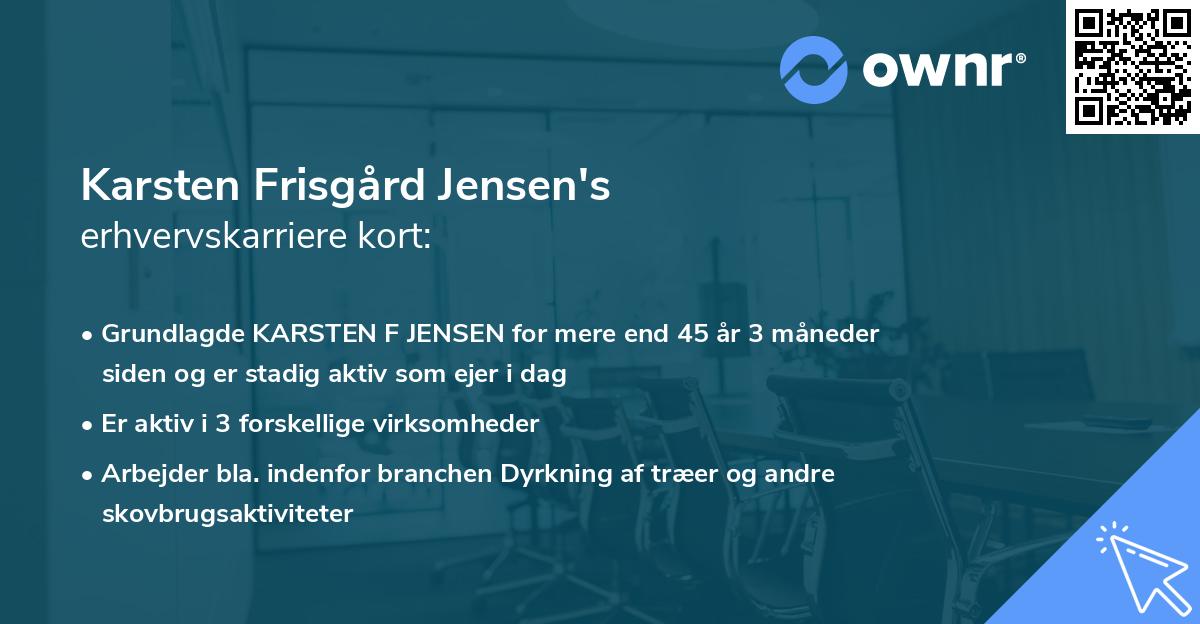 Karsten Frisgård Jensen's erhvervskarriere kort