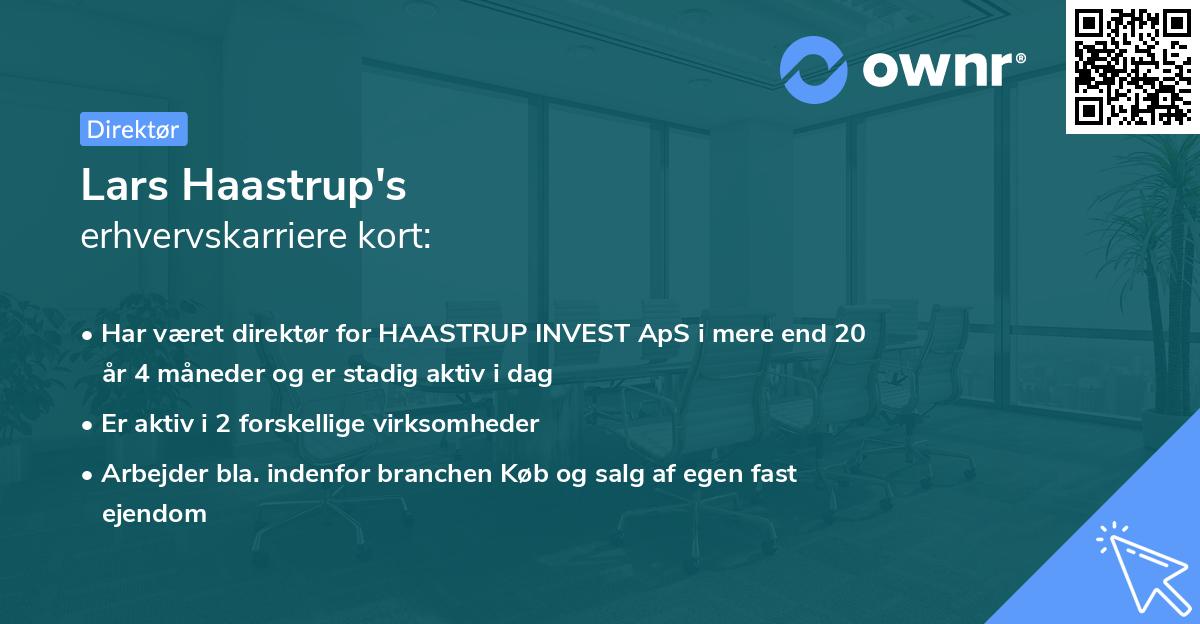 Lars Haastrup's erhvervskarriere kort