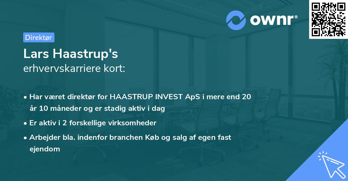 Lars Haastrup's erhvervskarriere kort