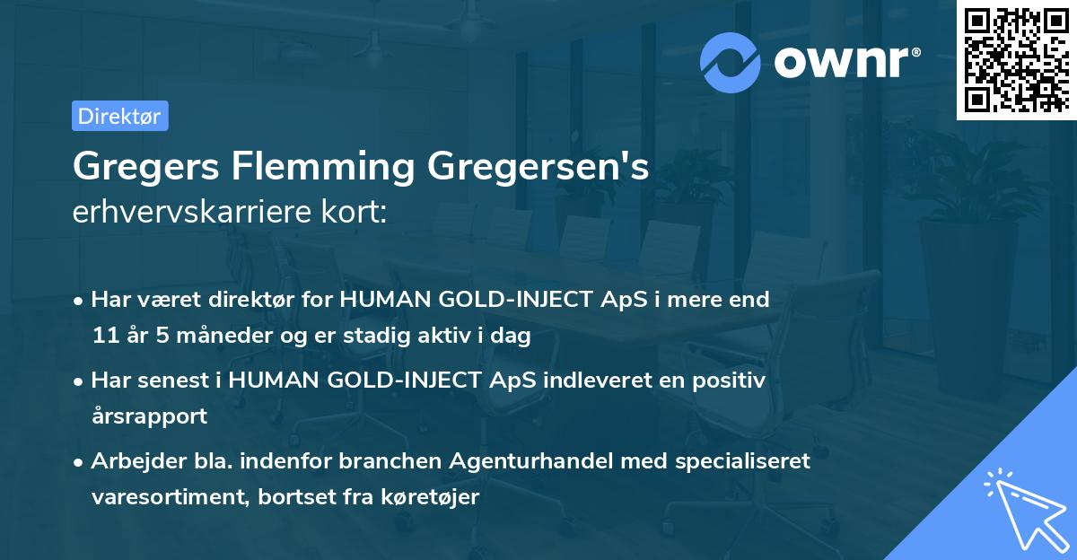 Gregers Flemming Gregersen's erhvervskarriere kort