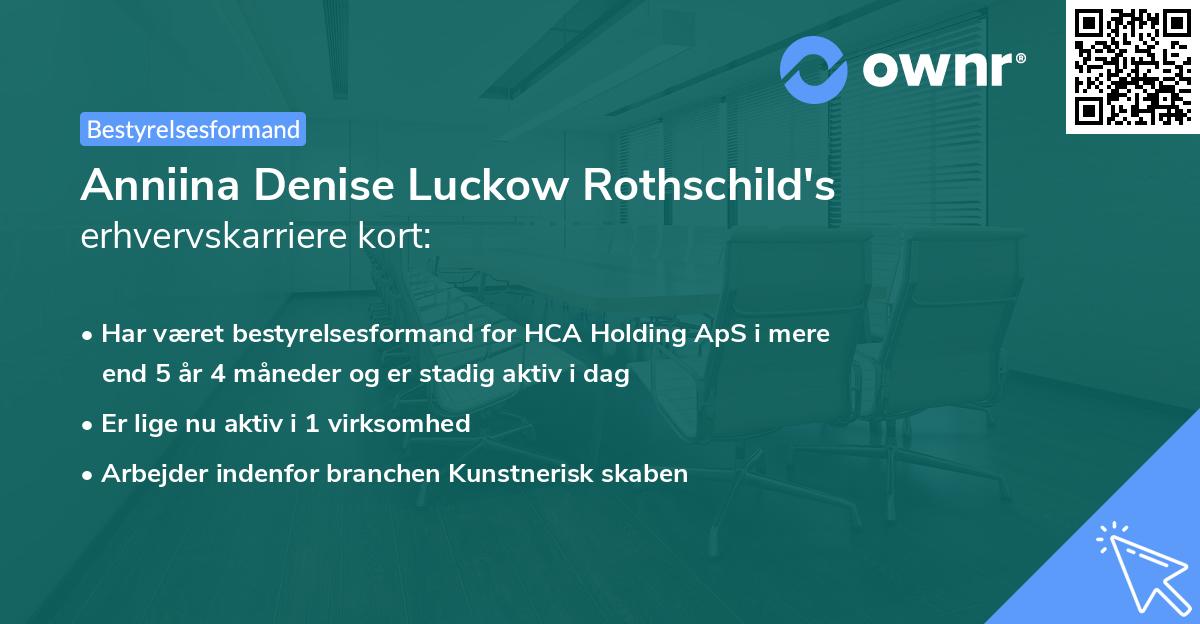 Anniina Denise Luckow Rothschild's erhvervskarriere kort