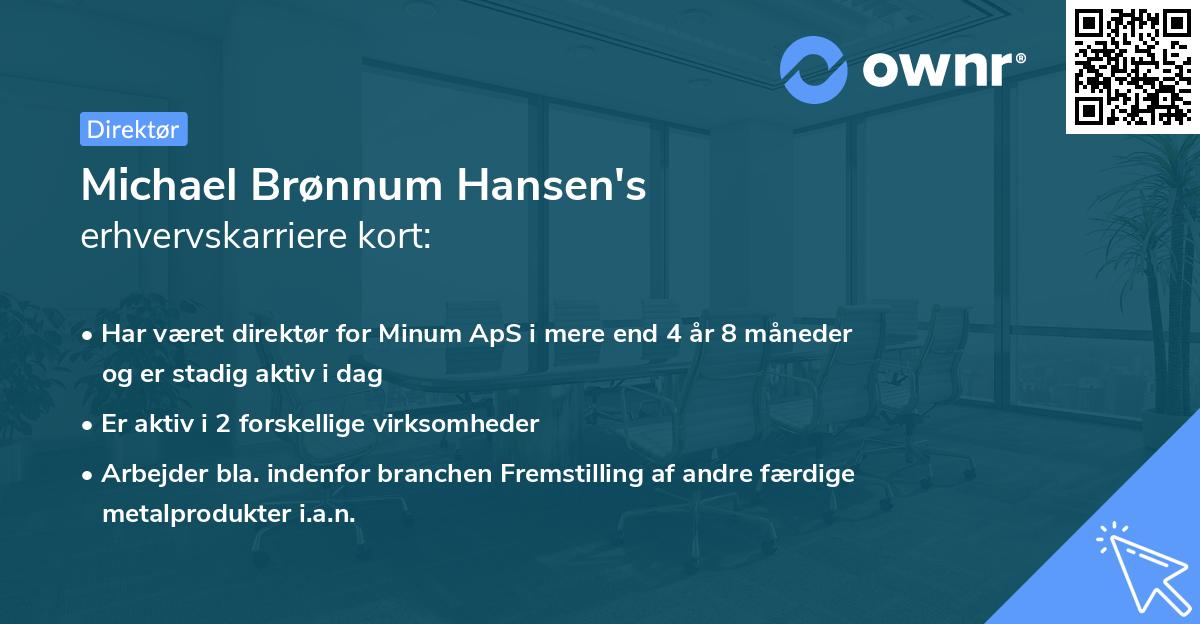 Michael Brønnum Hansen's erhvervskarriere kort