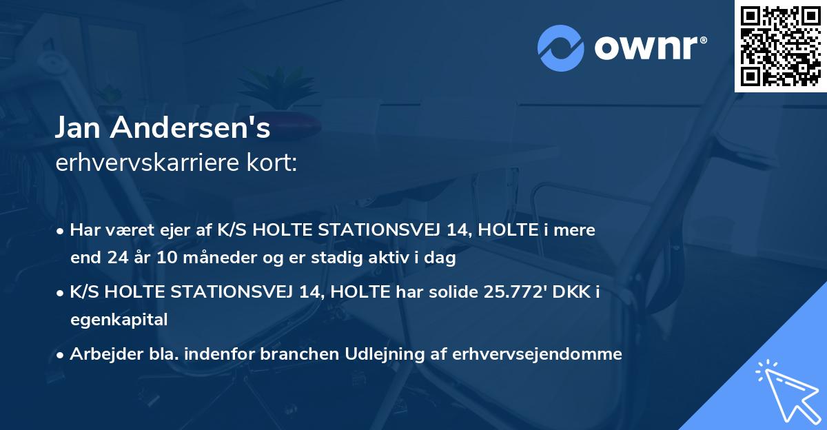 Jan Andersen's erhvervskarriere kort