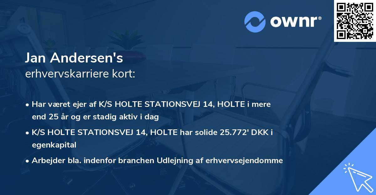 Jan Andersen's erhvervskarriere kort