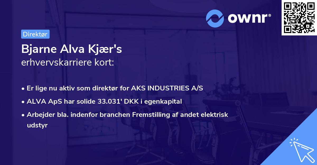 Bjarne Alva Kjær's erhvervskarriere kort
