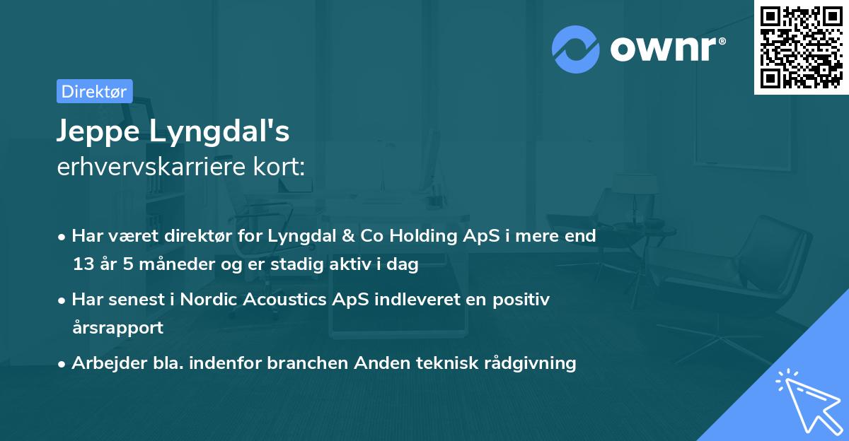 Jeppe Lyngdal's erhvervskarriere kort