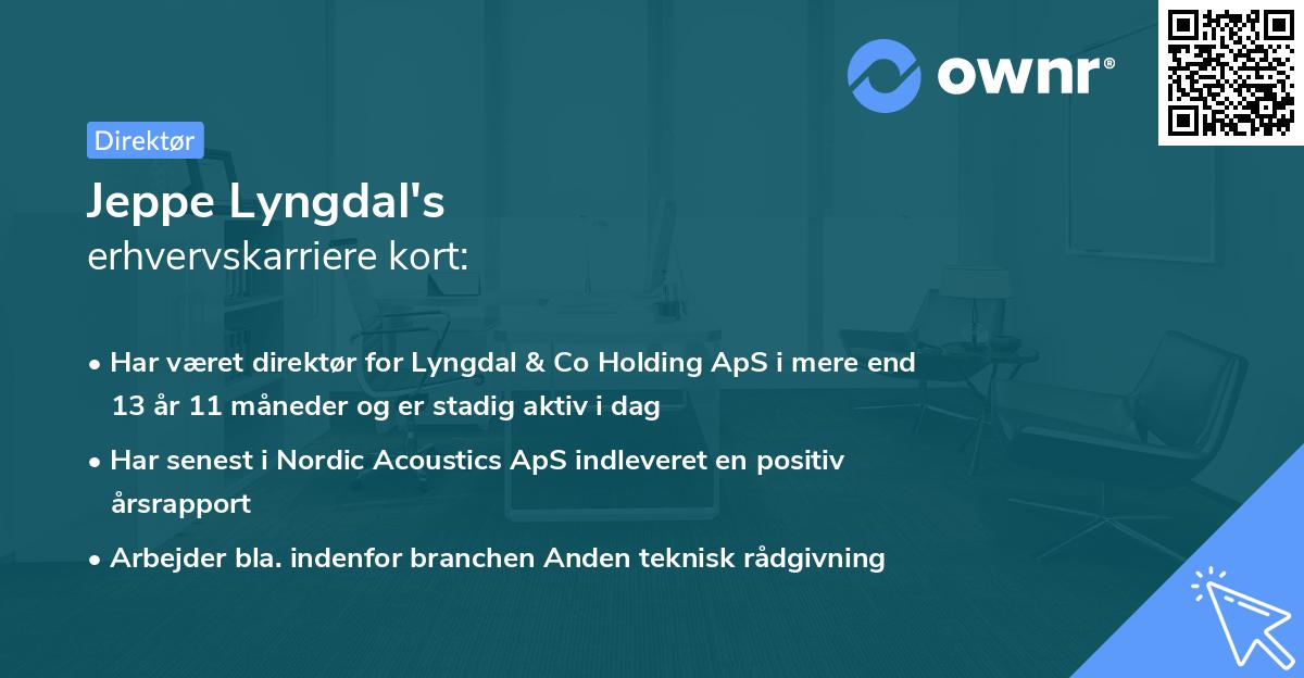 Jeppe Lyngdal's erhvervskarriere kort