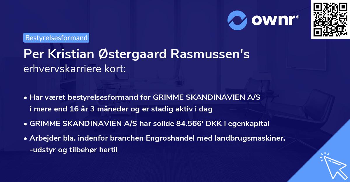 Per Kristian Østergaard Rasmussen's erhvervskarriere kort
