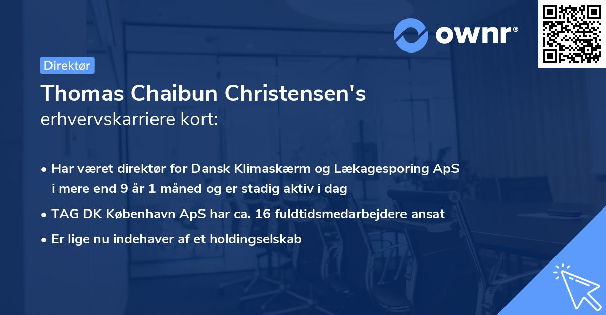 Thomas Chaibun Christensen's erhvervskarriere kort