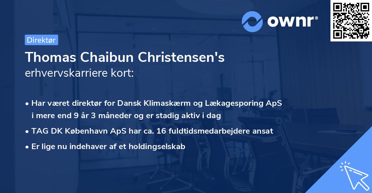 Thomas Chaibun Christensen's erhvervskarriere kort