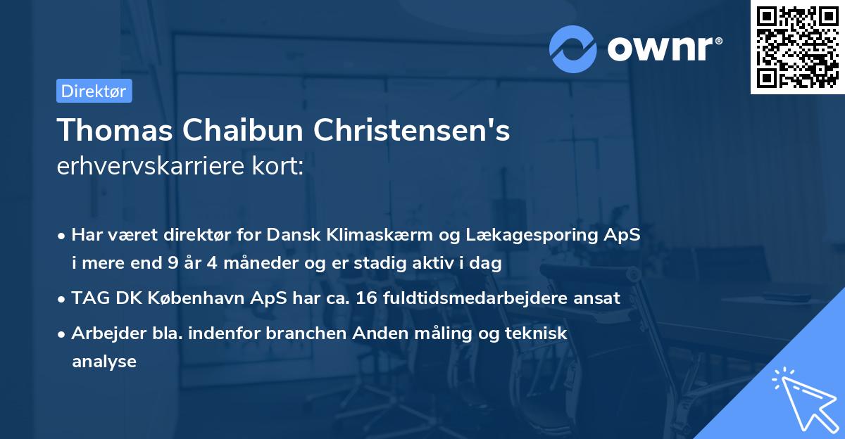 Thomas Chaibun Christensen's erhvervskarriere kort