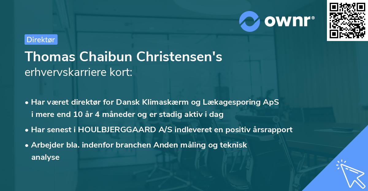 Thomas Chaibun Christensen's erhvervskarriere kort
