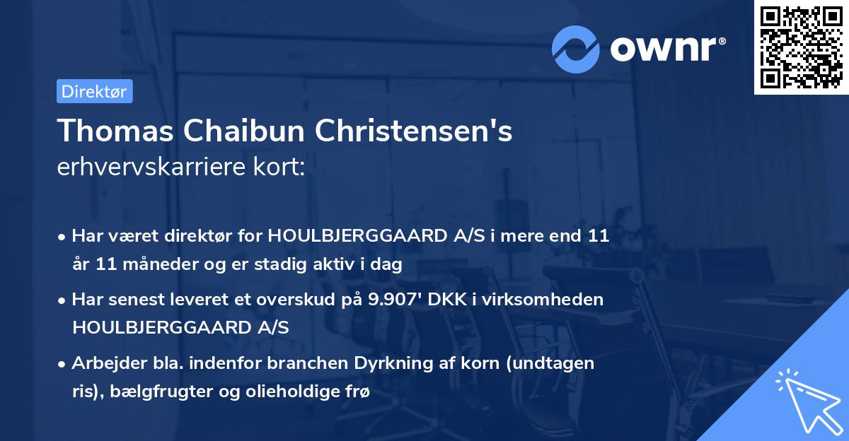Thomas Chaibun Christensen's erhvervskarriere kort