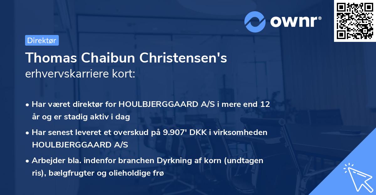 Thomas Chaibun Christensen's erhvervskarriere kort