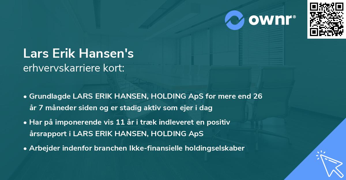 Lars Erik Hansen's erhvervskarriere kort