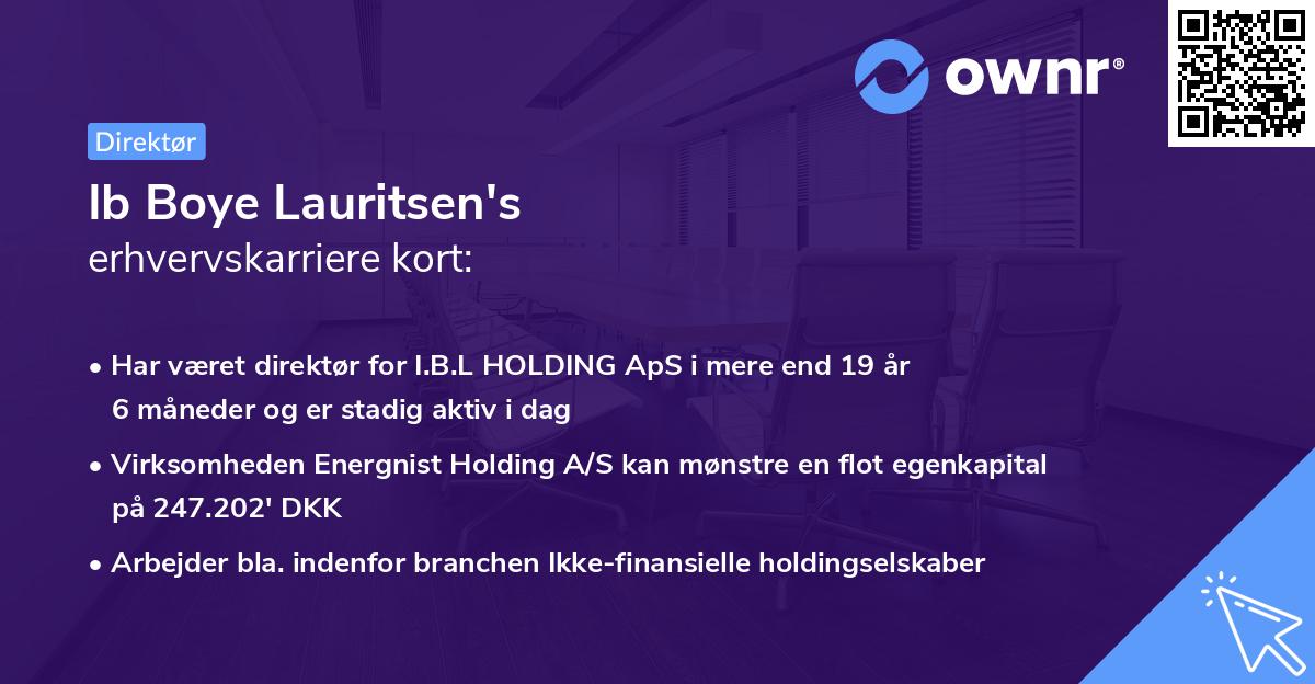Ib Boye Lauritsen's erhvervskarriere kort