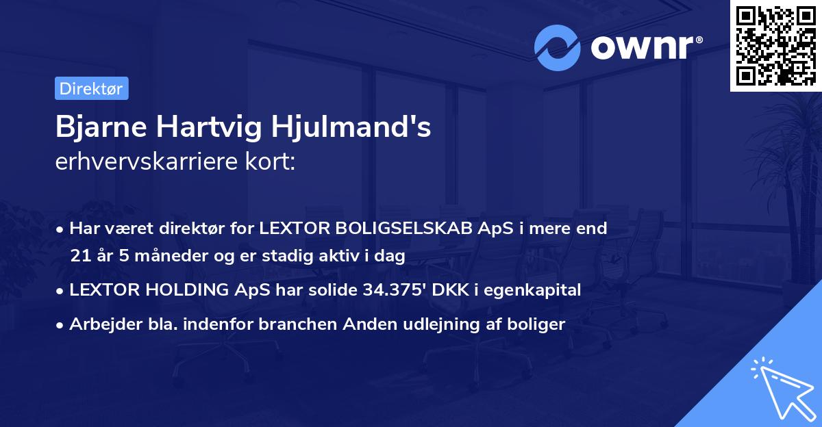 Bjarne Hartvig Hjulmand's erhvervskarriere kort