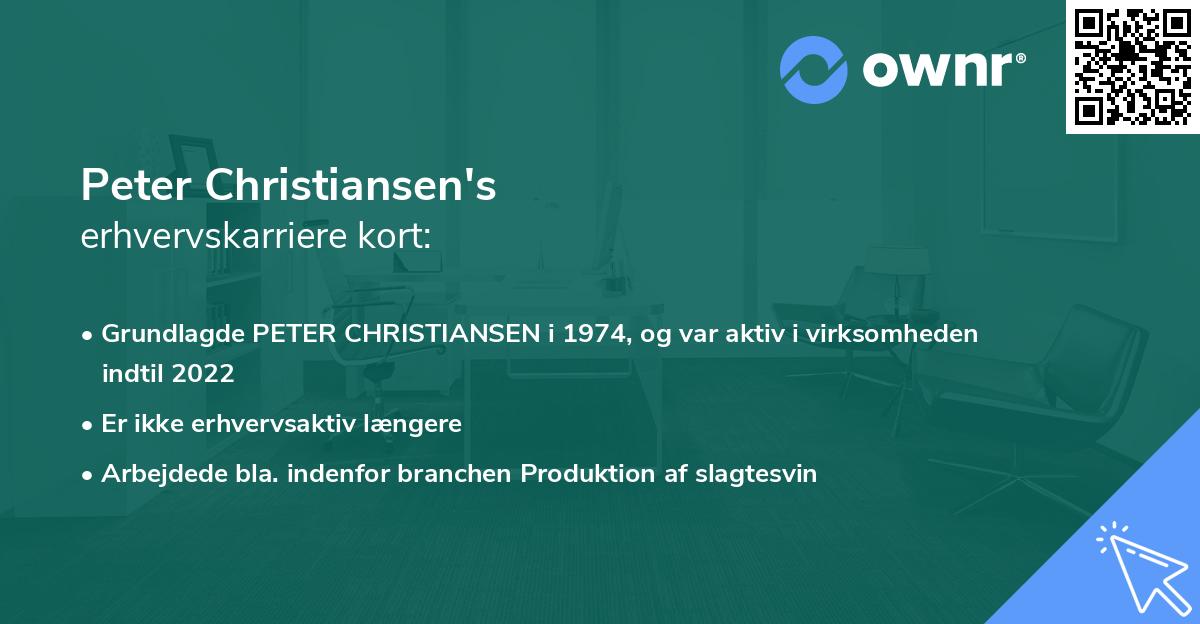 Peter Christiansen's erhvervskarriere kort