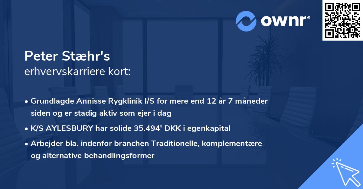 Peter Stæhr's erhvervskarriere kort