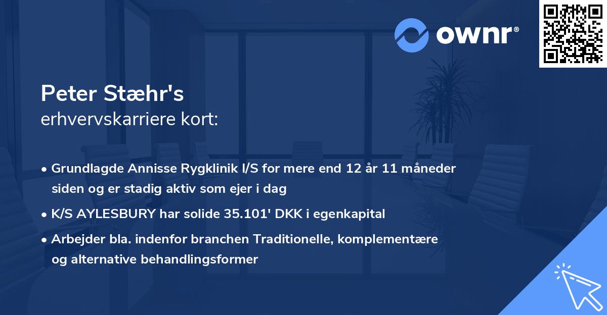 Peter Stæhr's erhvervskarriere kort