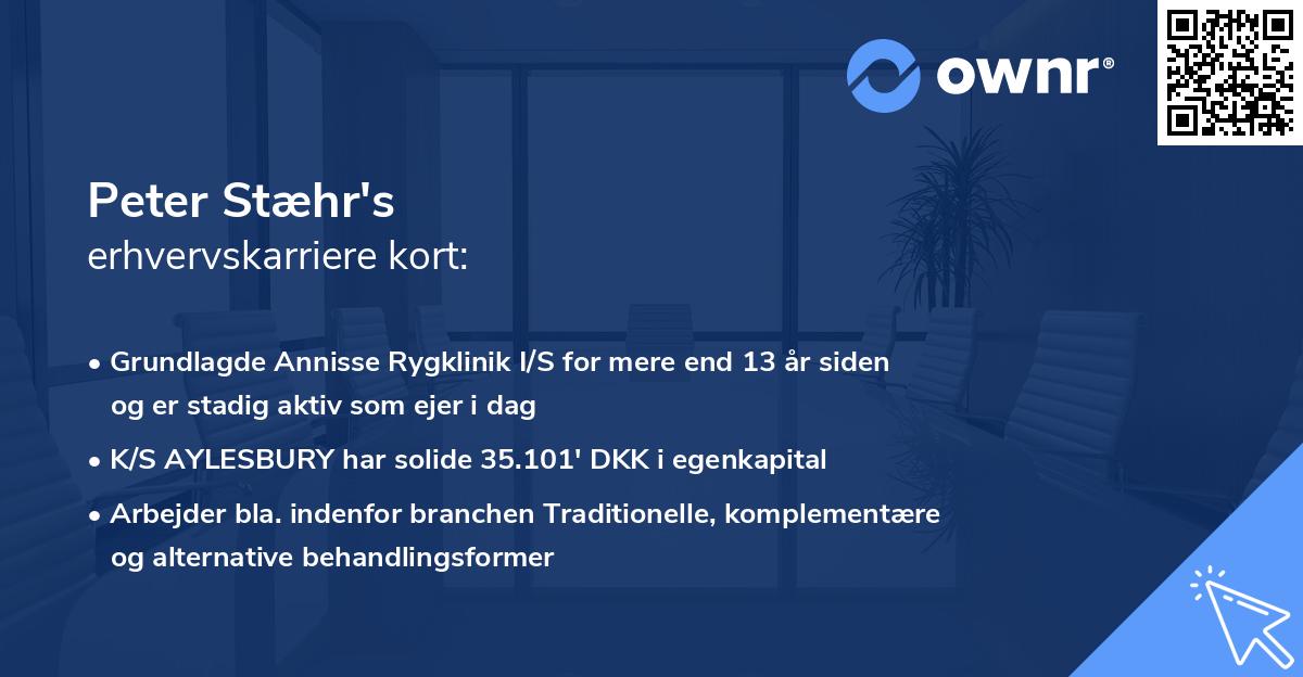 Peter Stæhr's erhvervskarriere kort