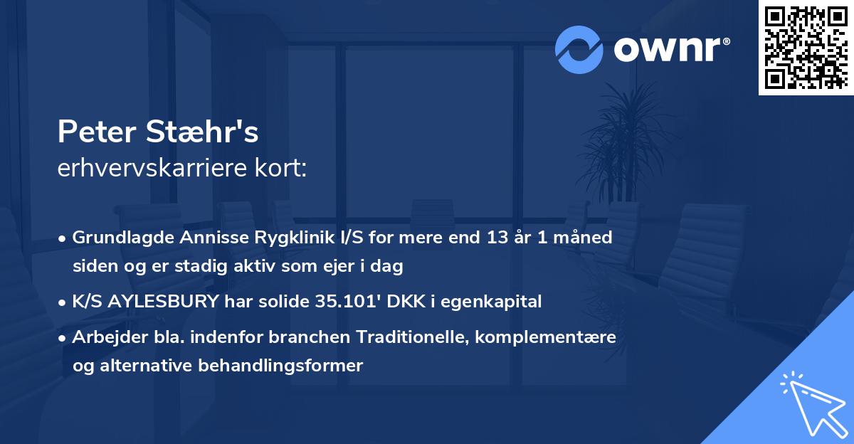Peter Stæhr's erhvervskarriere kort