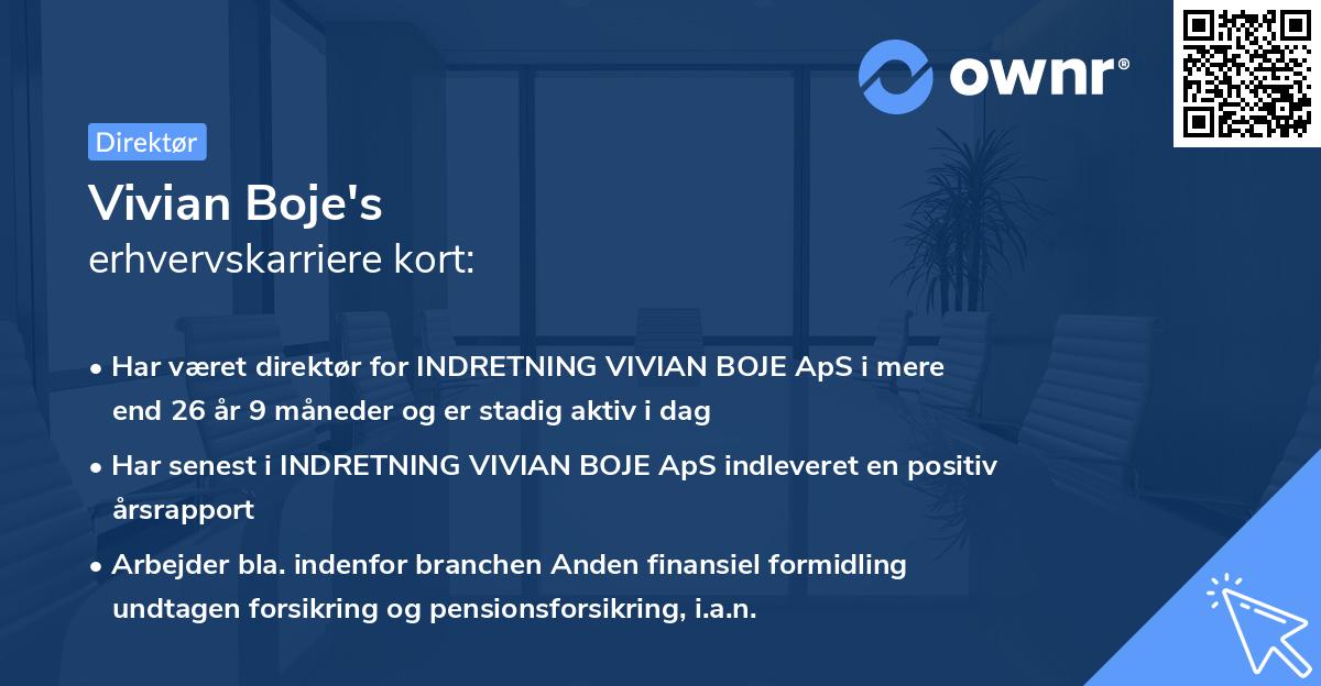 Vivian Boje's erhvervskarriere kort