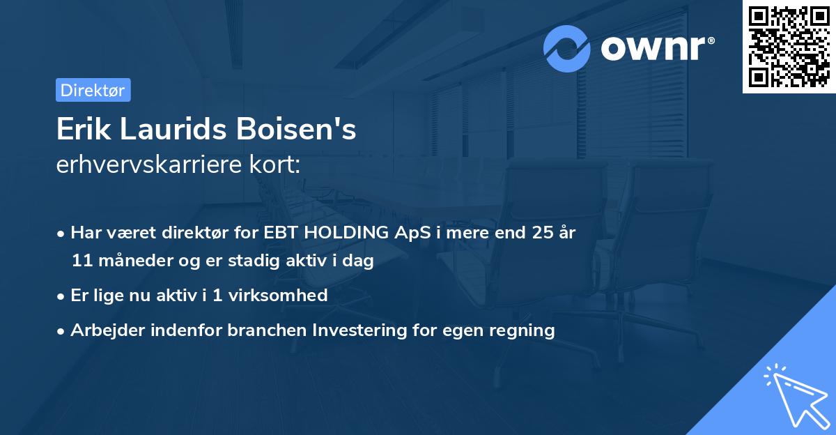 Erik Laurids Boisen's erhvervskarriere kort