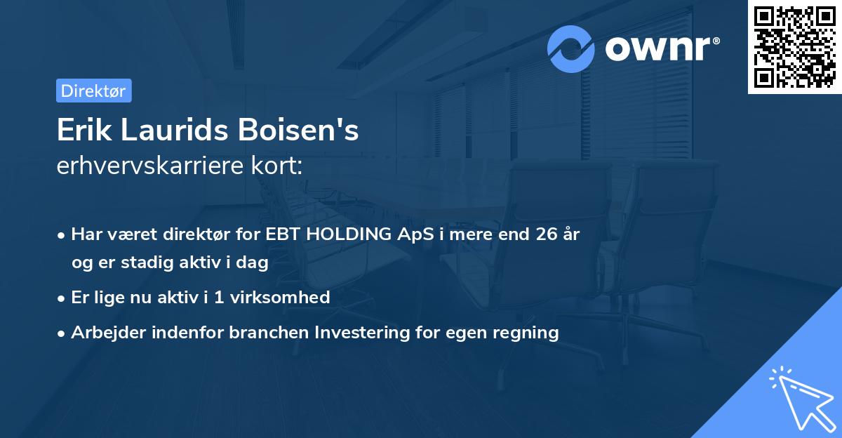 Erik Laurids Boisen's erhvervskarriere kort