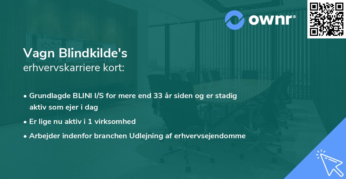 Vagn Blindkilde's erhvervskarriere kort