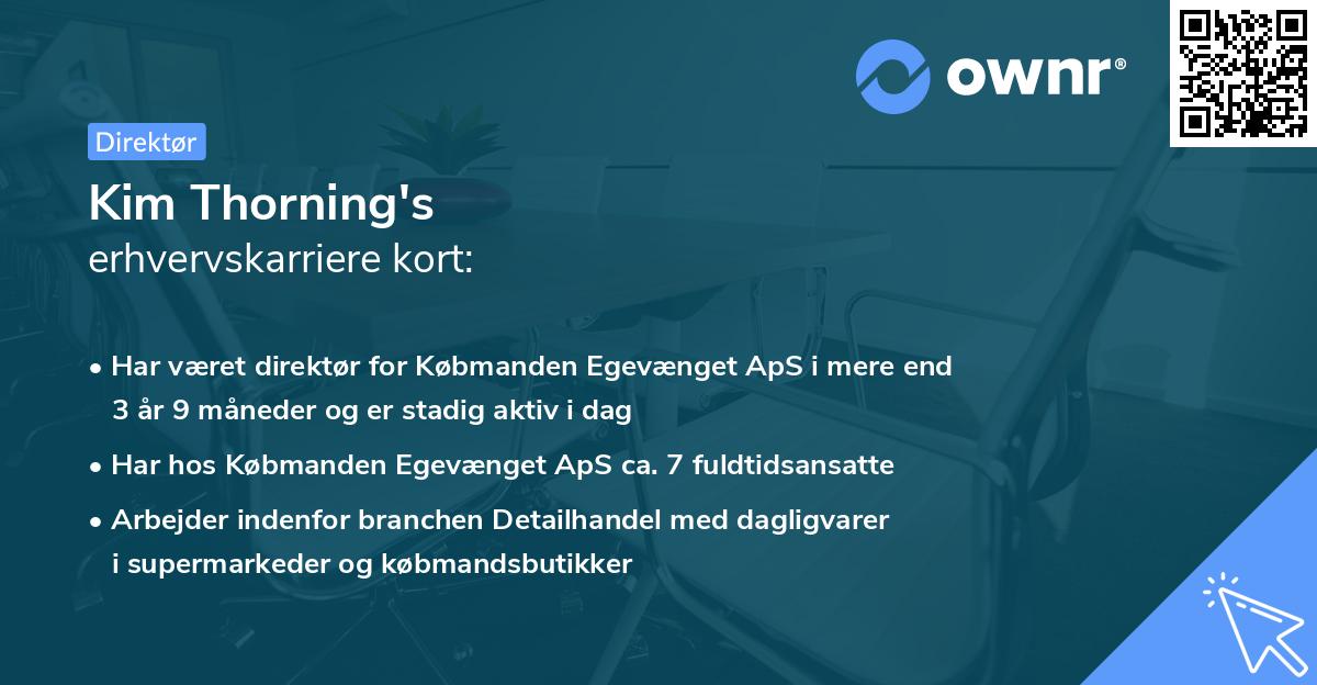 Kim Thorning's erhvervskarriere kort