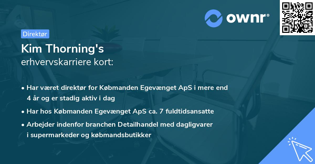 Kim Thorning's erhvervskarriere kort