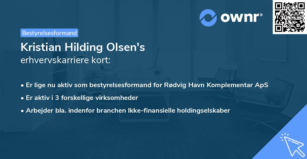 Kristian Hilding Olsen's erhvervskarriere kort