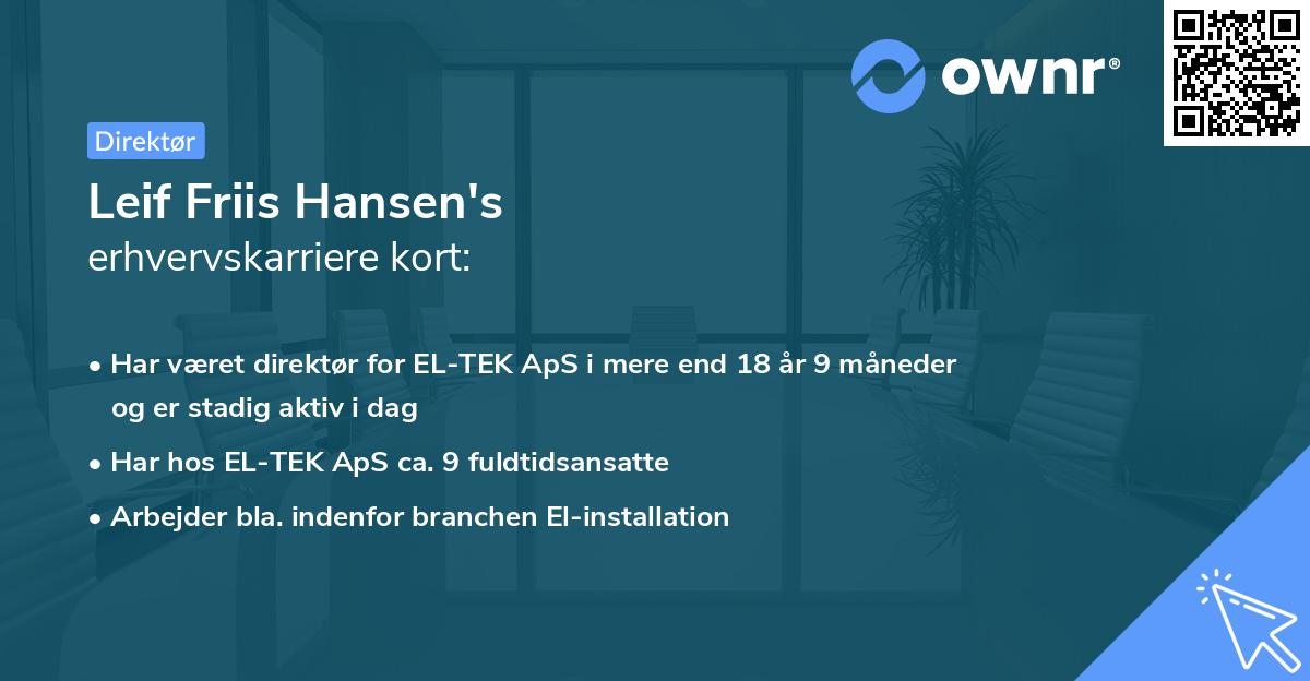 Leif Friis Hansen's erhvervskarriere kort