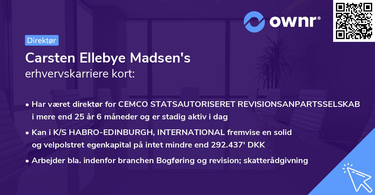 Carsten Ellebye Madsen's erhvervskarriere kort