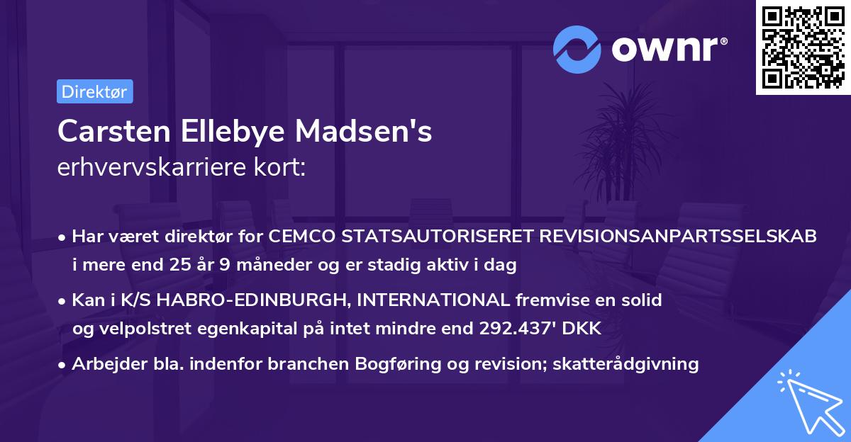 Carsten Ellebye Madsen's erhvervskarriere kort