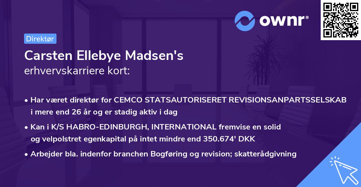 Carsten Ellebye Madsen's erhvervskarriere kort