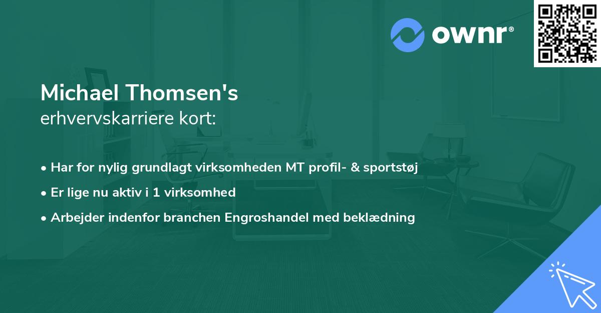 Michael Thomsen's erhvervskarriere kort