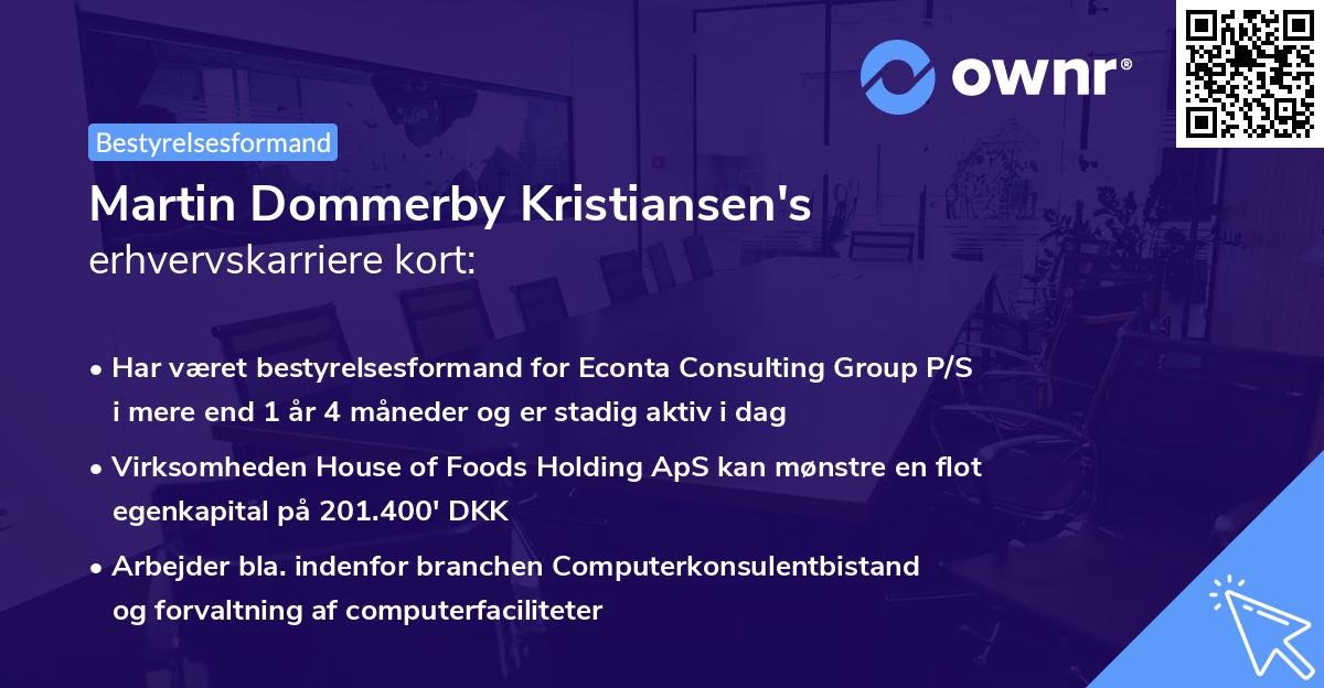 Martin Dommerby Kristiansen's erhvervskarriere kort