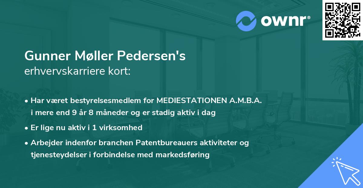 Gunner Møller Pedersen's erhvervskarriere kort