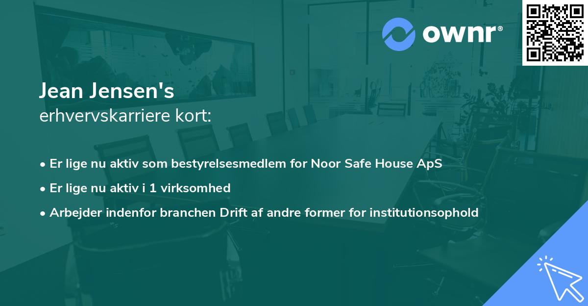 Jean Jensen's erhvervskarriere kort