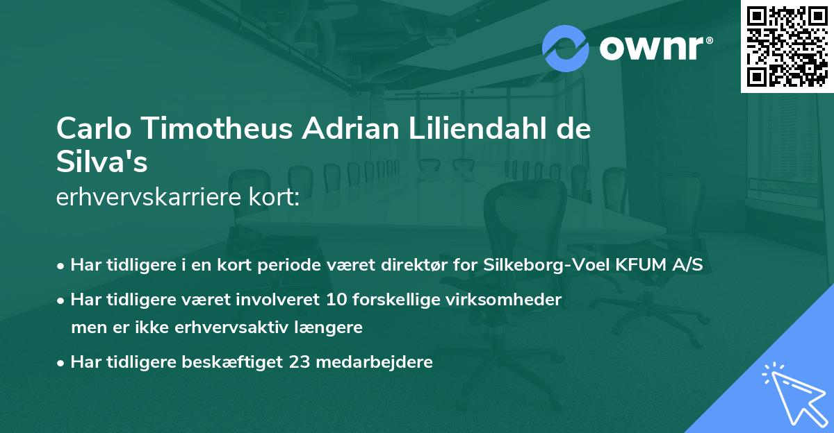 Carlo Timotheus Adrian Liliendahl de Silva's erhvervskarriere kort