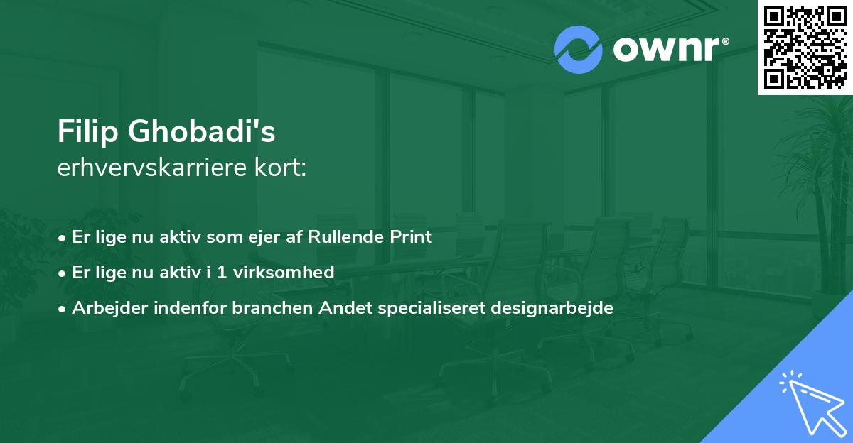 Filip Ghobadi's erhvervskarriere kort