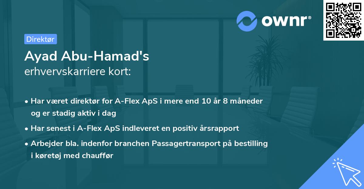 Ayad Abu-Hamad's erhvervskarriere kort