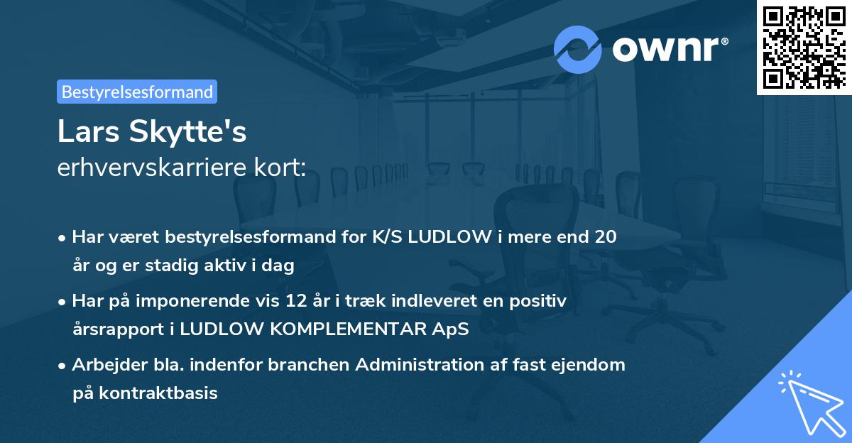 Lars Skytte's erhvervskarriere kort